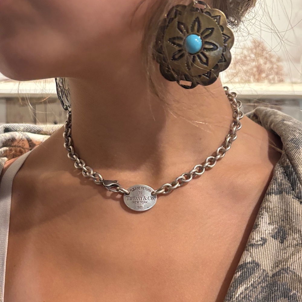 Tiffany & Co. 925 Sterling Silver Tag Choker